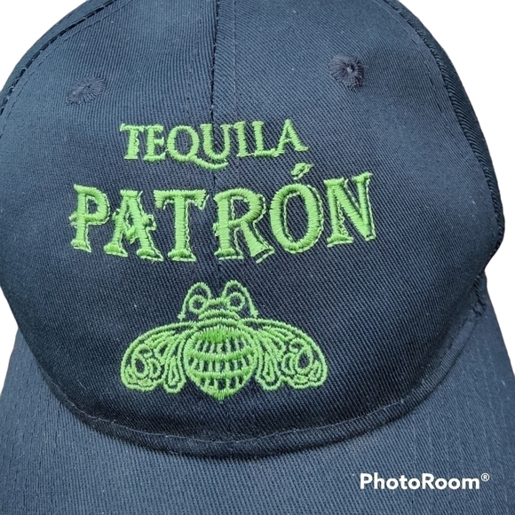 PATRON Tequila Black Green Embroidered Hat Cap Snapback One Size - Picture 6 of 6